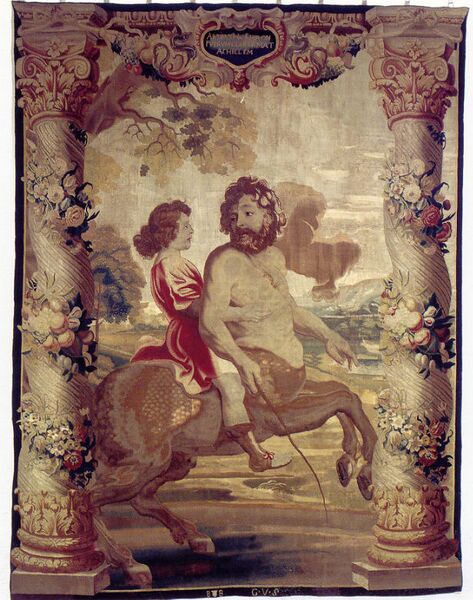 File:Chiron and Achilles - tapestry.jpg