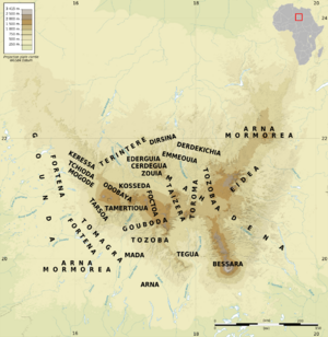 Map showing the distribution of clans in the Tibesti Mountains