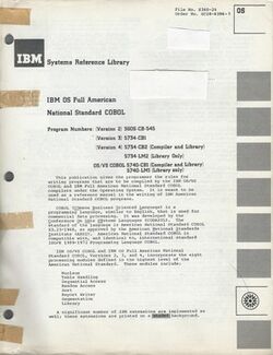 IBM COBOL language manual with OS/VS compiler extensions, 1975