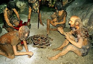 Neanderthals around a fire