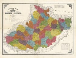 Administrative map of Moravia and Silesia, 1906