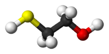 Ball and stick model of 2-mercaptoethanol