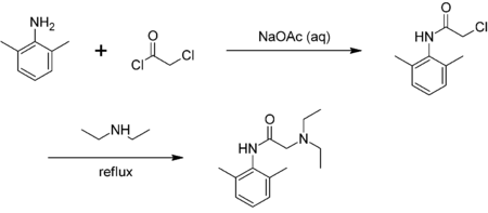 Synthesis of lidocaine.png
