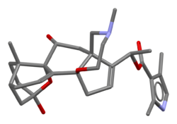 Stick model of the batrachotoxin molecule