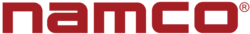 The word "namco" in red letters