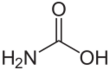 Structural formula of carbamic acid