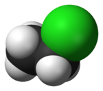 Ball-and-stick model of chloroethane