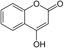 Chemical structure of 4-hydroxycoumarin