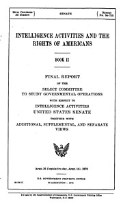 Title page of Book II of the Church Committee report