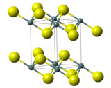 Ball-and-stick model of tin(IV) sulfide