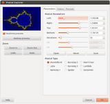 Screenshot of the Fractal Explorer tool in the GIMP image editing software