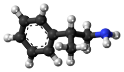 Beta-Methylphenethylamine molecule ball.png