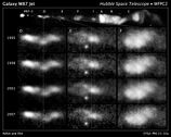 Images showing helical flow of matter in M87 jet