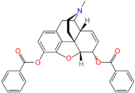 Chemical structure of dibenzoylmorphine.