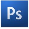 Adobe Photoshop CS3 logo with white uppercase "P" and white lowercase "s" centered on medium blue background color