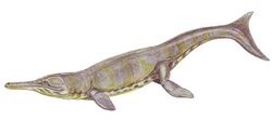 Late Jurassic sea featuring Thalattosuchus superciliosus