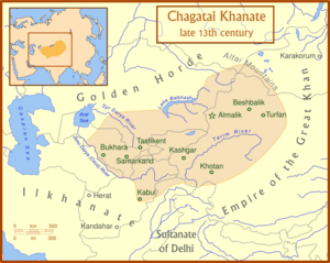 The Chagatai Khanate and its neighbors in the late 13th century
