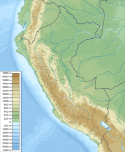Map showing location of Machu Picchu in Peru
