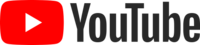 The YouTube logo is made of a red round-rectangular box with a white "play" button inside and the word "YouTube" written in black.