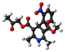 Ball-and-stick model of the aranidipine molecule