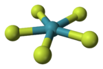 Ball-and-stick model of the pentafluoroxenate ion