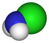 Spacefill model of chloramine