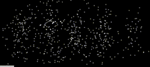 Dots slowly filling an interference pattern.