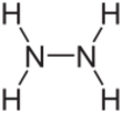 Skeletal formula of hydrazine with all explicit hydrogens added