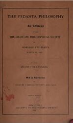Vedanta Philosophy An address before the Graduate Philosophical Society 1901 cover page