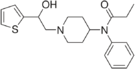 Chemical structure of betahydroxythiofentanyl.