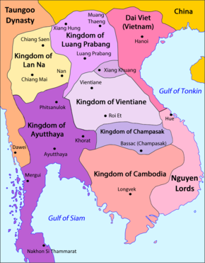 The Kingdom of Luang Prabang and its neighbors in 1750