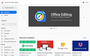 The The Chrome Web Store as seen on Chrome