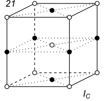 Black-white (antisymmetric) 3D Bravais Lattice number 21 (Orthorhombic system)