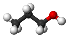 Ball and stick model of 1-propanol