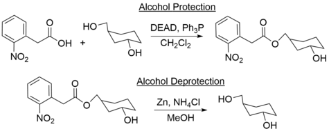 Protection and Deprotection of Primary Alcohols using 2-nitrophenylacetic acid.
