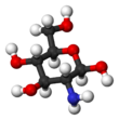 Ball and stick model of glucosamine ((2R,6R)-6-meth,-2-ol)