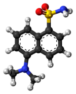 Ball-and-stick model of the dansyl amide molecule