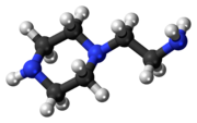 Ball-and-stick model of the aminoethylpiperazine molecule