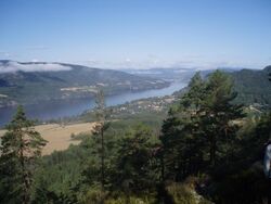 View of the village, looking towards Notodden