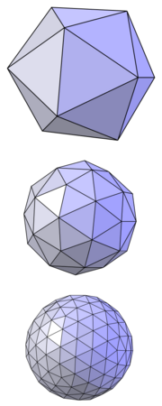 Loop subdivision of an icosahedron