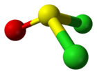Ball-and-stick model of thionyl chloride