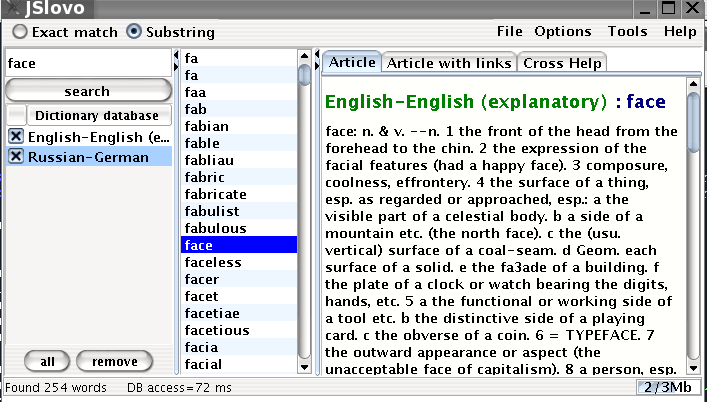 JSlovo Java dictionary