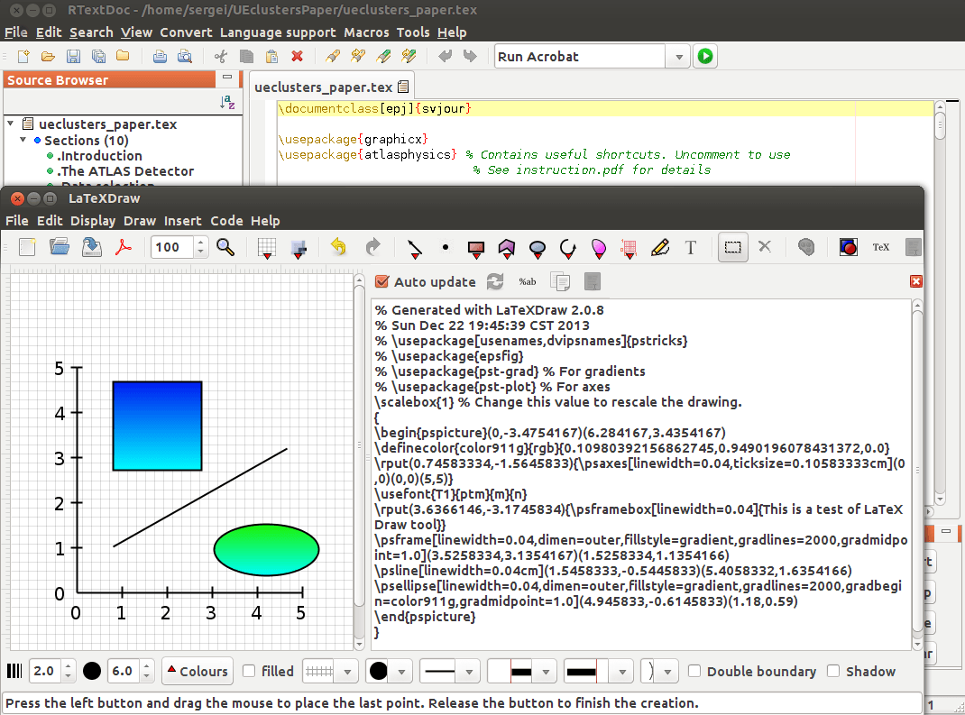 RTextDoc with LaTexDraw tool